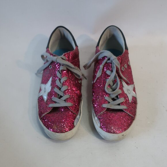 Womens GGDB Golden Goose Magenta Superstar Glitter Trainer Sneakers 38 US/8 - Picture 1 of 14